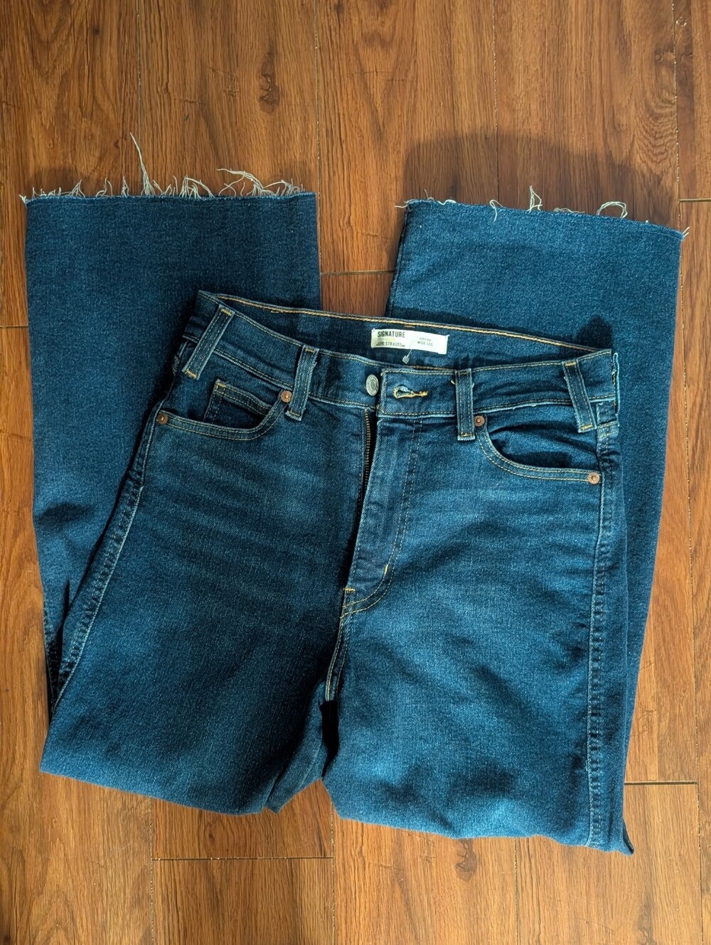Levi Strauss Signature Gold Women’s Dark Blue Wide-Leg Jeans W27 4